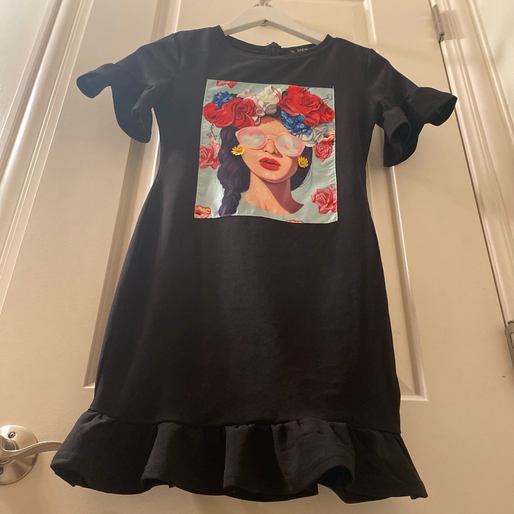 SheIn Black Ruffle Mini Dress - Picture 3 of 8